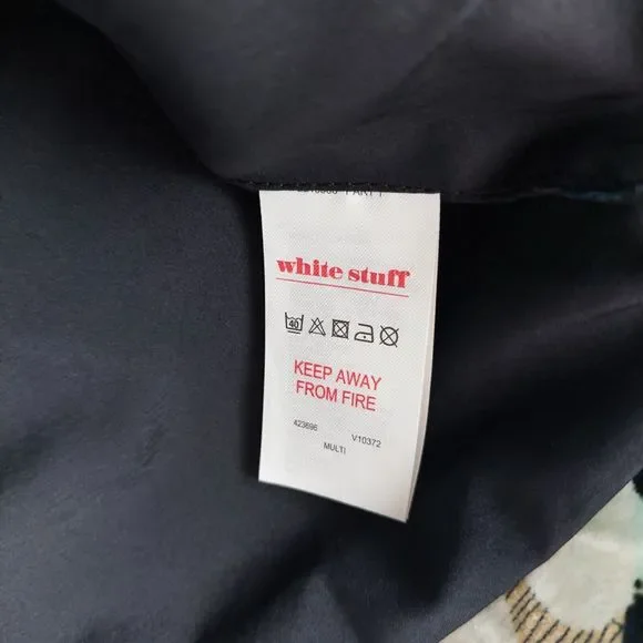 White Stuff Lula Spot Velvet Skirt Size 16 UK Abstract Mini Blue Black Beige New - Picture 8 of 10